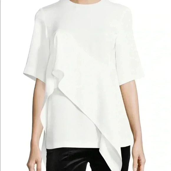 DVF Diane Von Fürstenberg Short-Sleeve Ruffle-Front Blouse, women’s size 4 - Picture 7 of 7